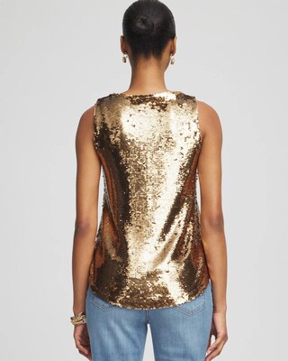 トップス chieko + shiny tank Gold Sequin Tank | Chico's